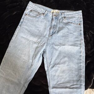 Topshop Light Blue Straight Leg Jeans